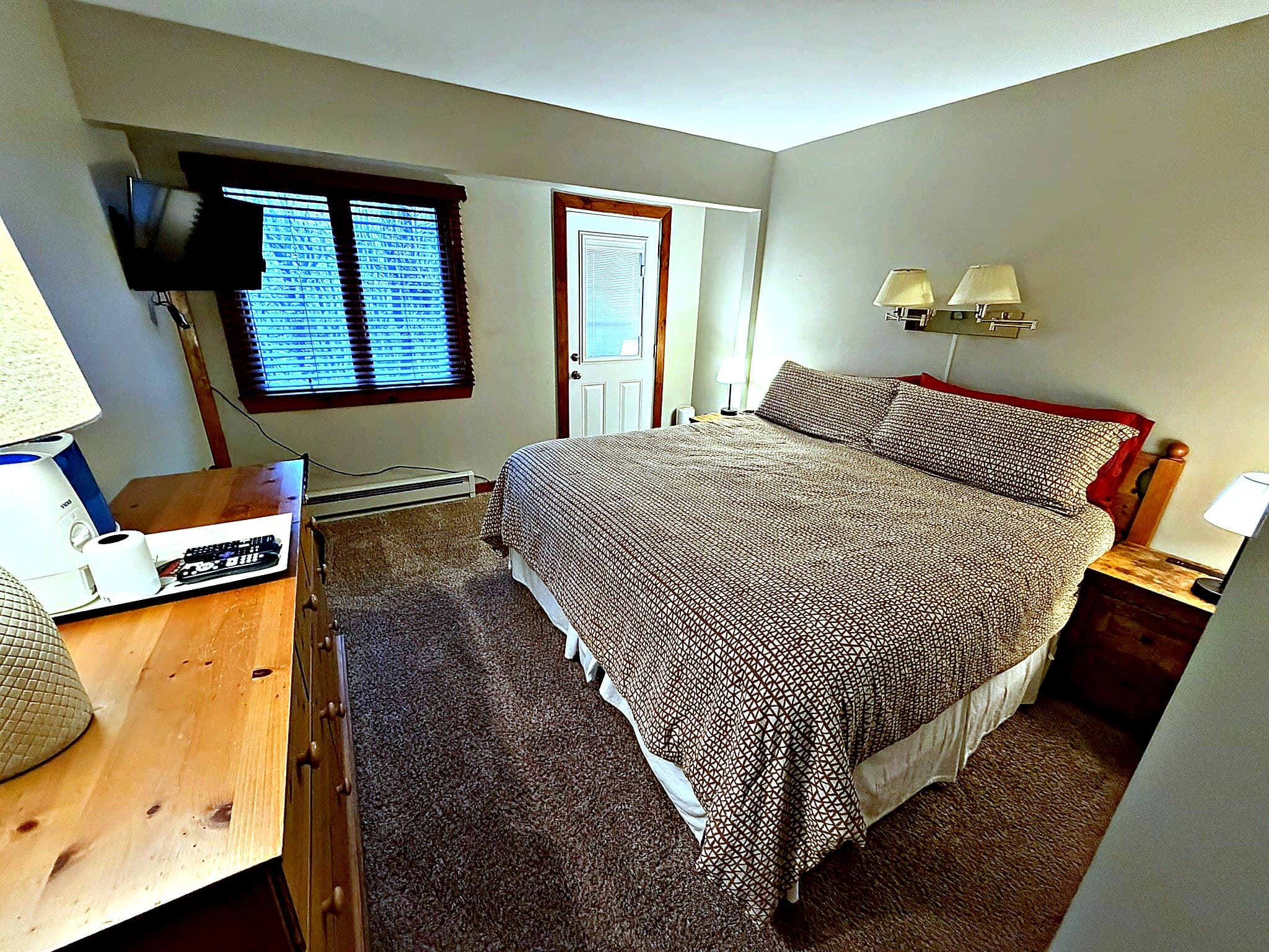 Primary bedroom with king bed